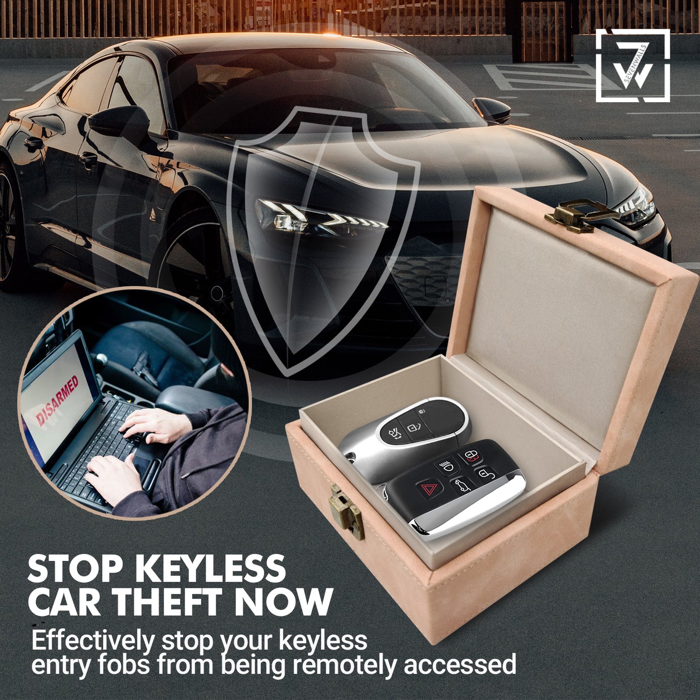 Sevenwalls Faraday Box for Car Keys - Tan