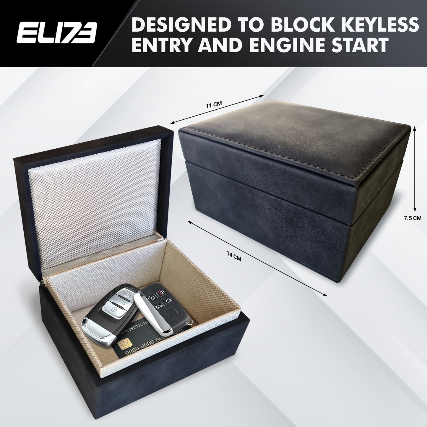 ELI73 Double-Layer Signal Blocking Keyless Car Key Signal Blocker Box