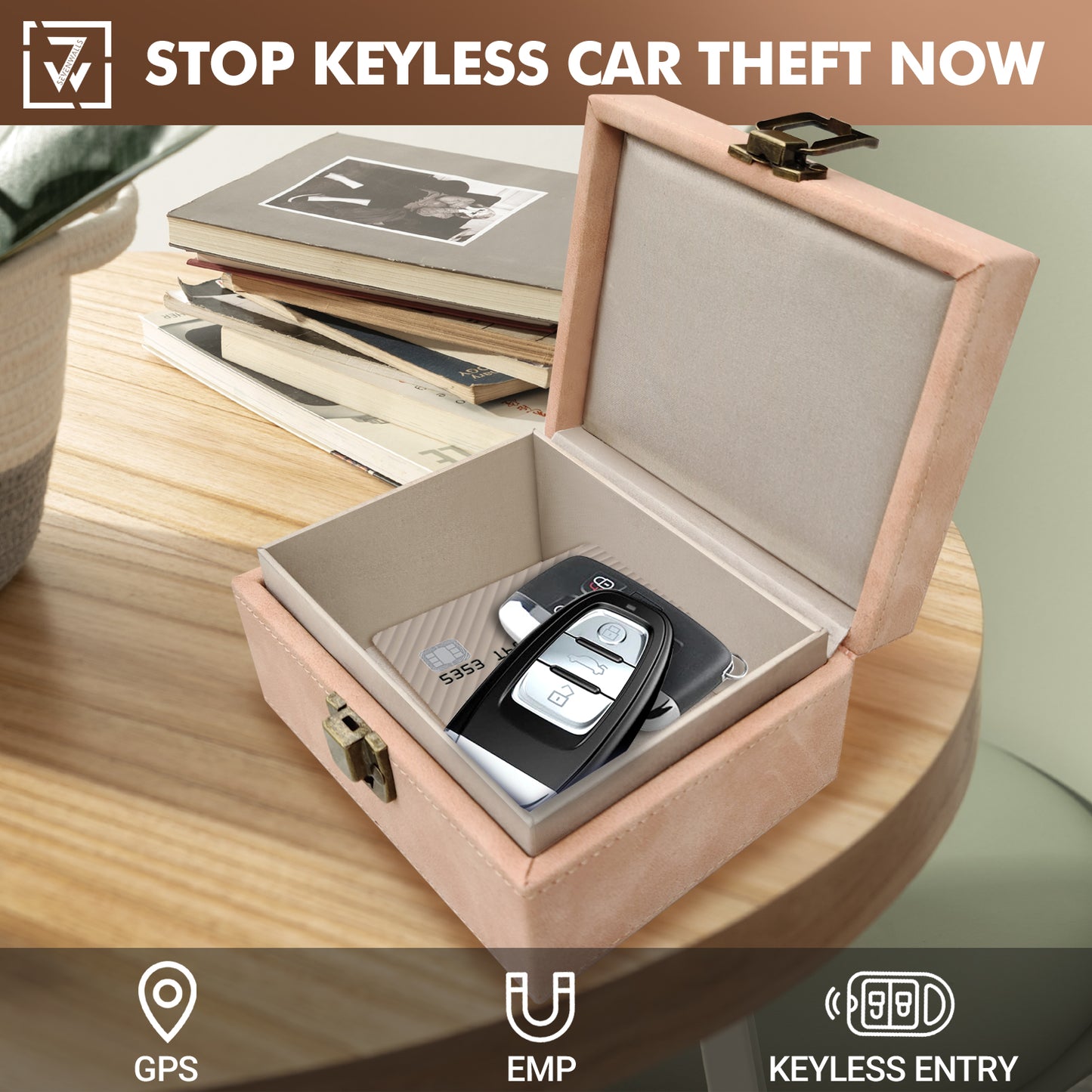 Sevenwalls Faraday Box for Car Keys - Tan