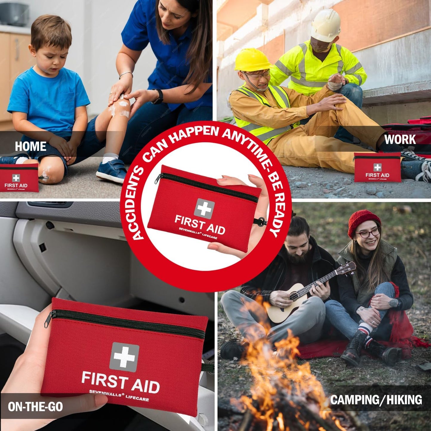 160-Piece First Aid Kit – Emergency Medical Supplies for Home & Travel