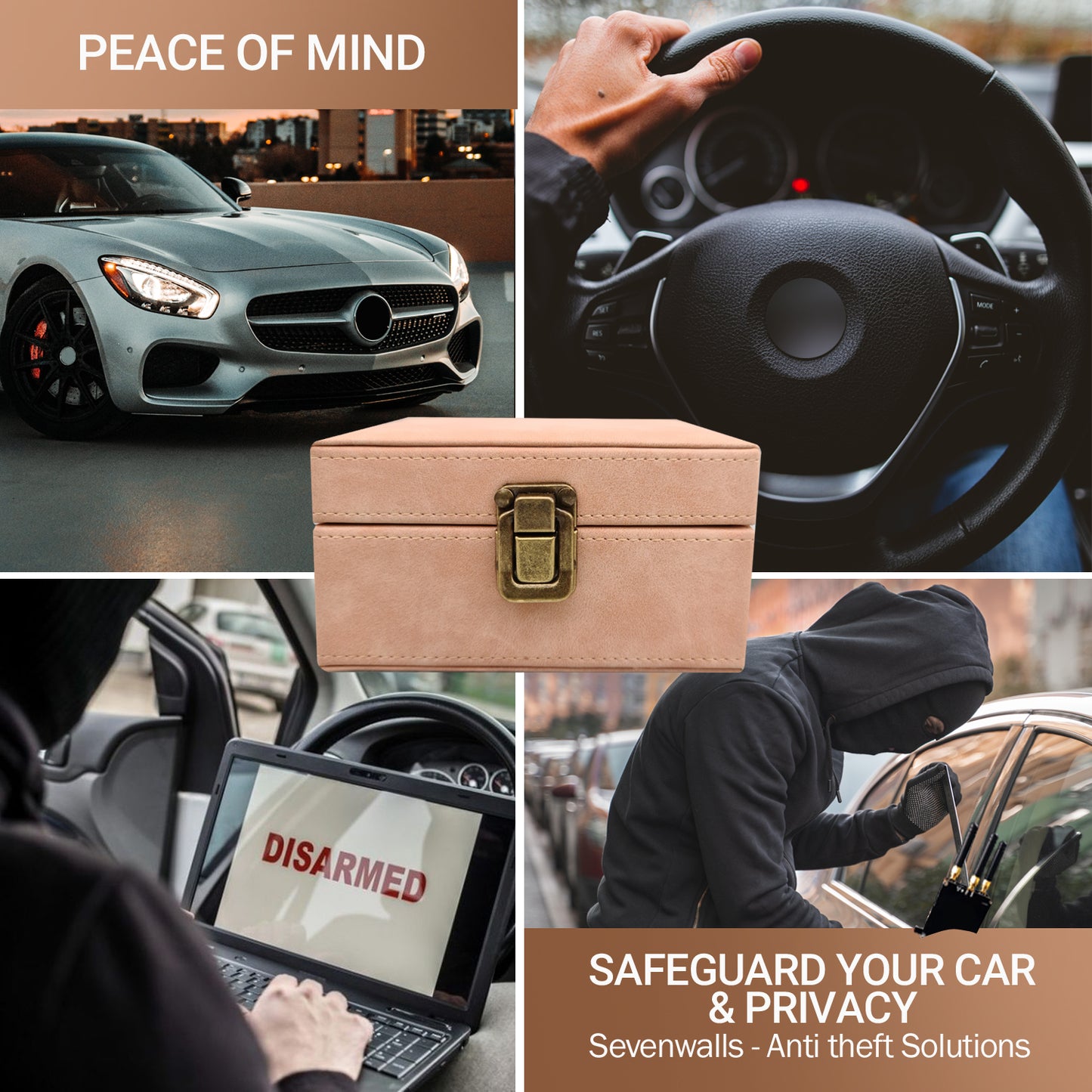 Sevenwalls Faraday Box for Car Keys - Tan