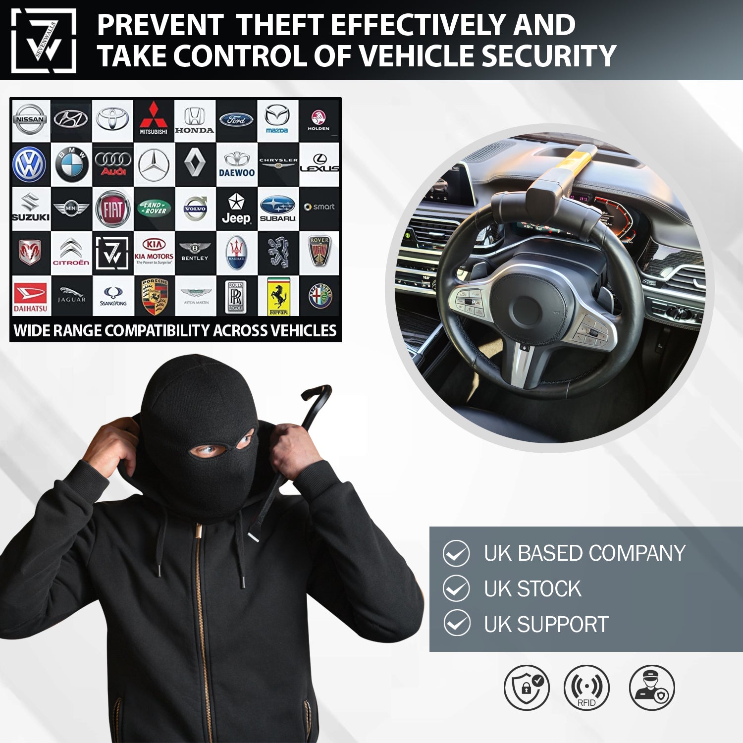 Anti-Theft Steering Wheel Lock - Protect Your Car from Unauthorized Access