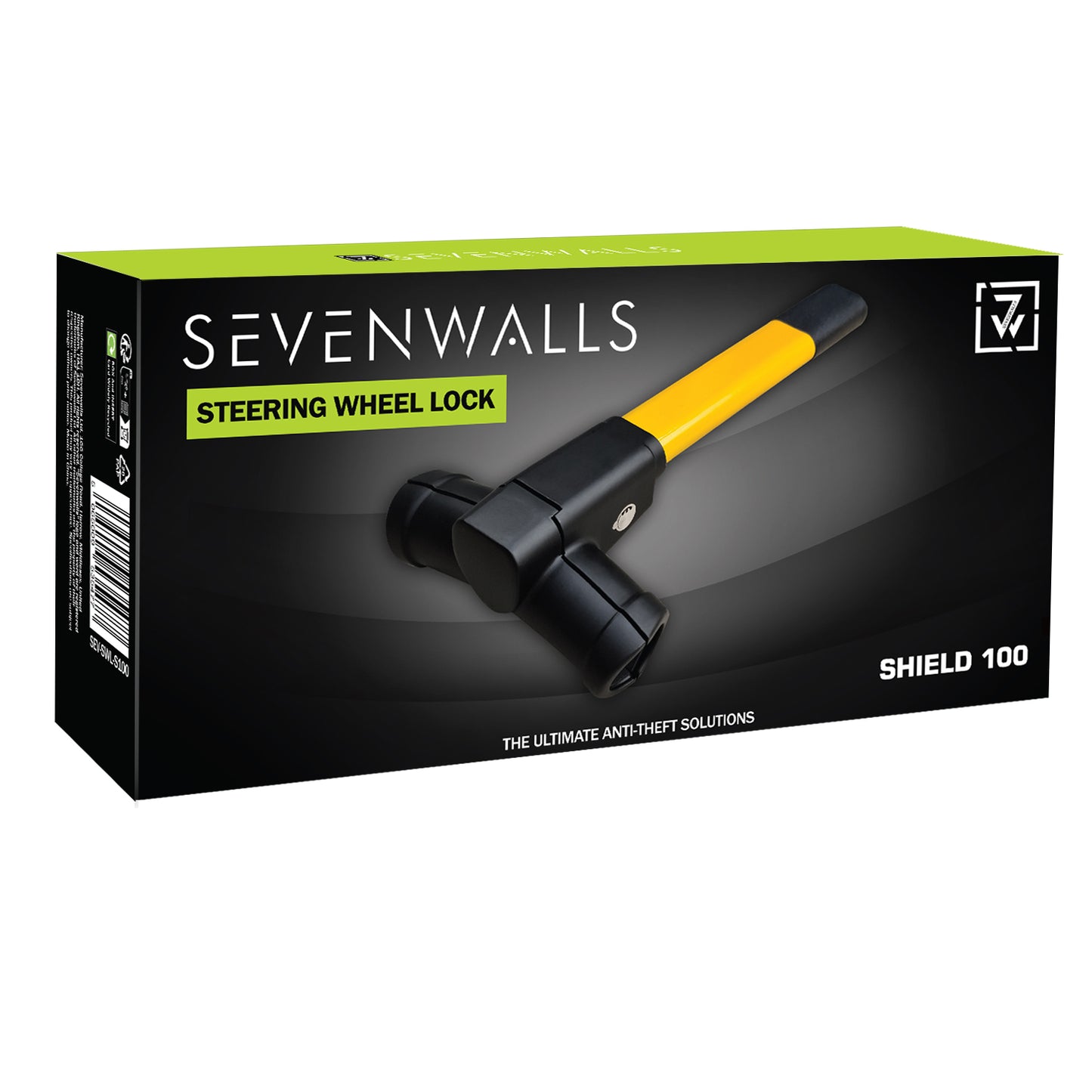 Sevenwalls T-Bar Steering Wheel Lock – High-Visibility Car Security Lock