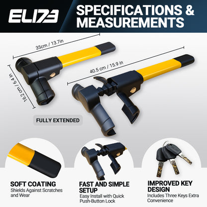 ELI73 Steering Wheel Lock for Cars & Vans - High Visibility Immobiliser