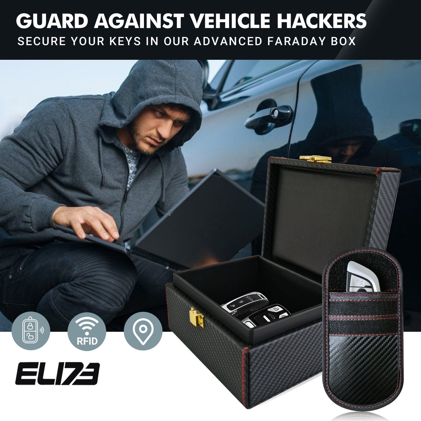 ELI73 Faraday Box & Pouch – Signal Blocking for Car Keys