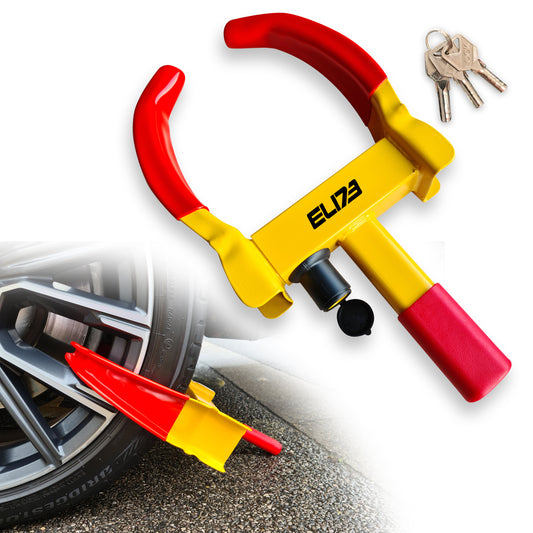 ELI73 Wheel Clamp - Anti-Theft Security Lock for Cars, Caravans, and Trailers