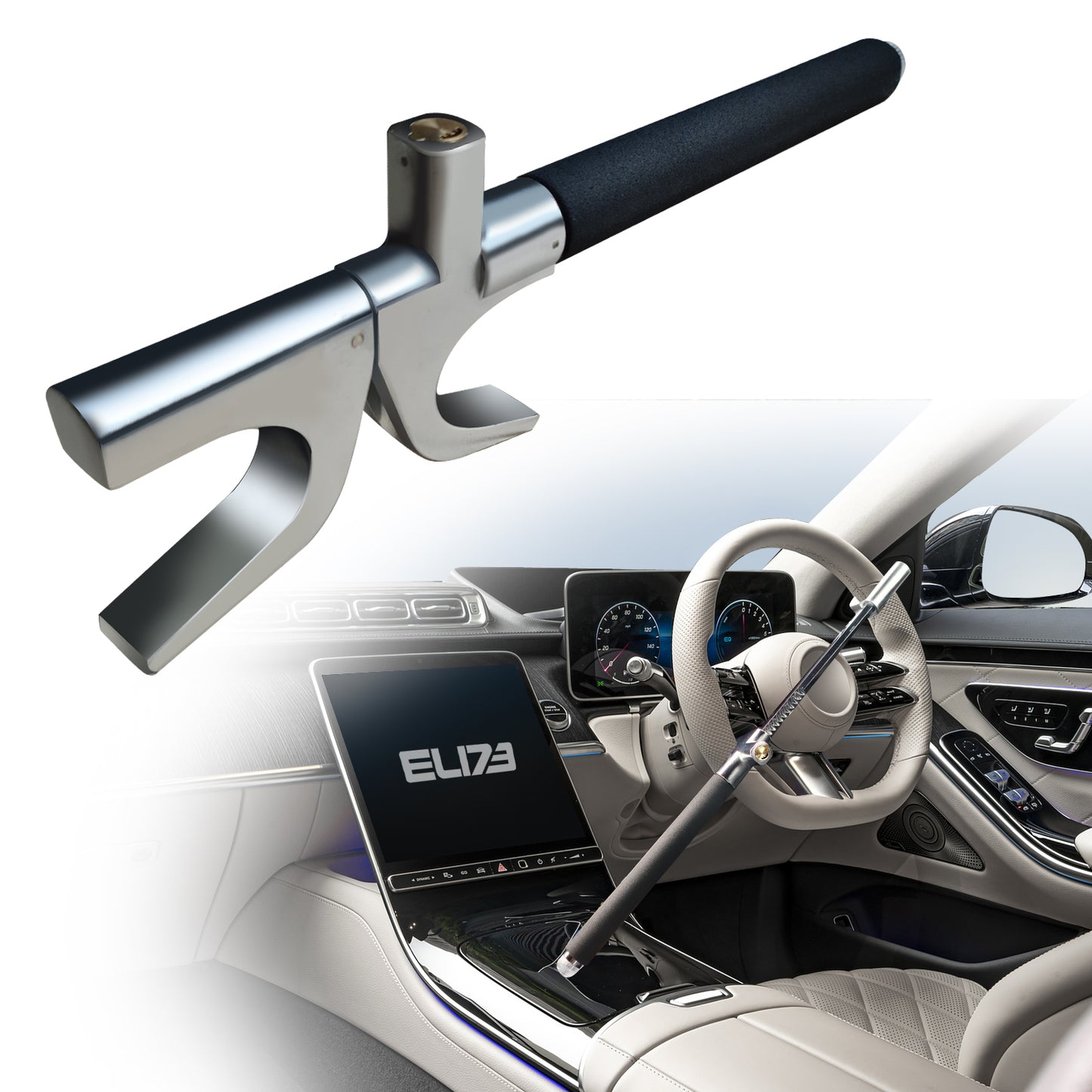 ELI73 Steering Wheel Lock - Universal Fit Anti-Theft Device