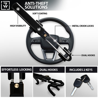 Sevenwalls Twin Bar Steering Wheel Lock – Anti-Theft Device