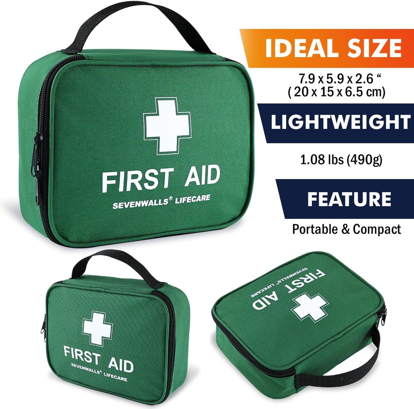 210-Piece First Aid Kit – Emergency Medical Supplies for Home, Car & Travel