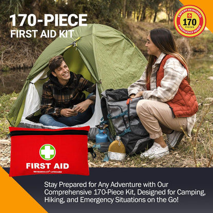 170-Piece First Aid Kit - Emergency Medical Supplies for Home & Travel